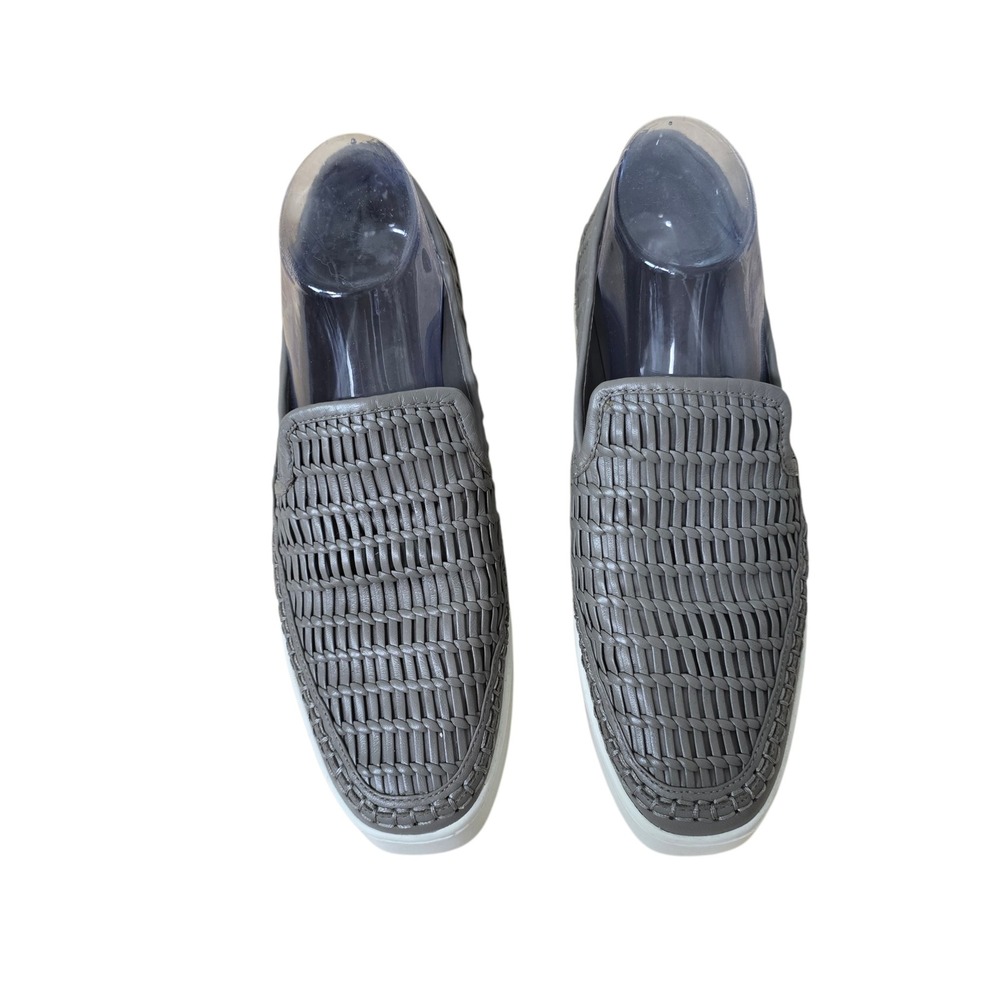 Vince Warren Grey Woven Leather Platform Slip On Sneakers Womens Size 8 M EUR 38 - Picture 4 of 7
